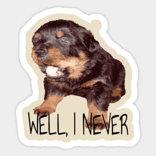 Rottweiler Expressing Great Surprise Well I Never Sticker